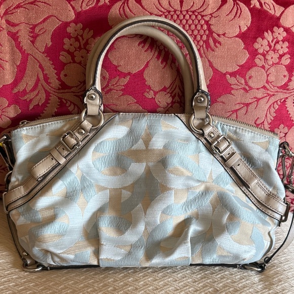Coach Sky Blue and Cream Satchel - Picture 5 of 16